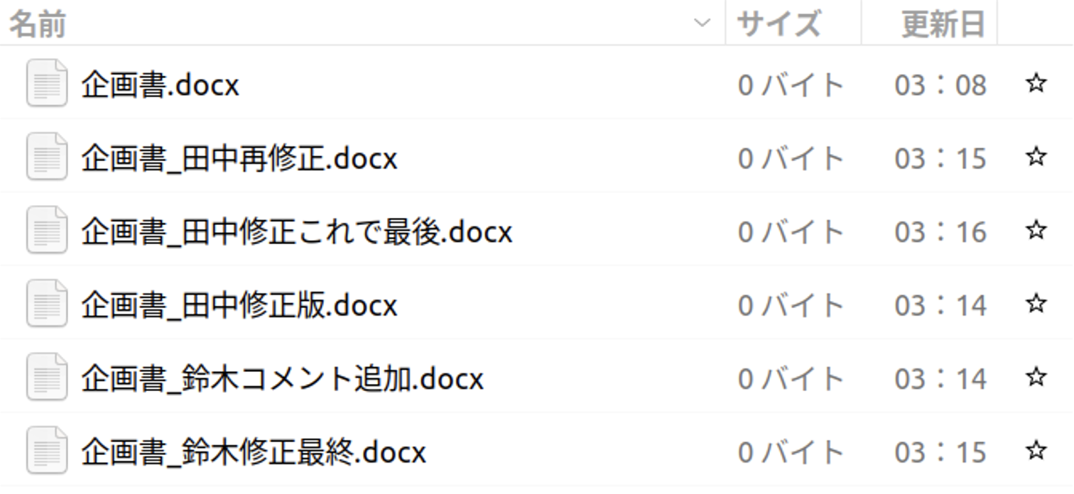 バー�ジョン管理の例